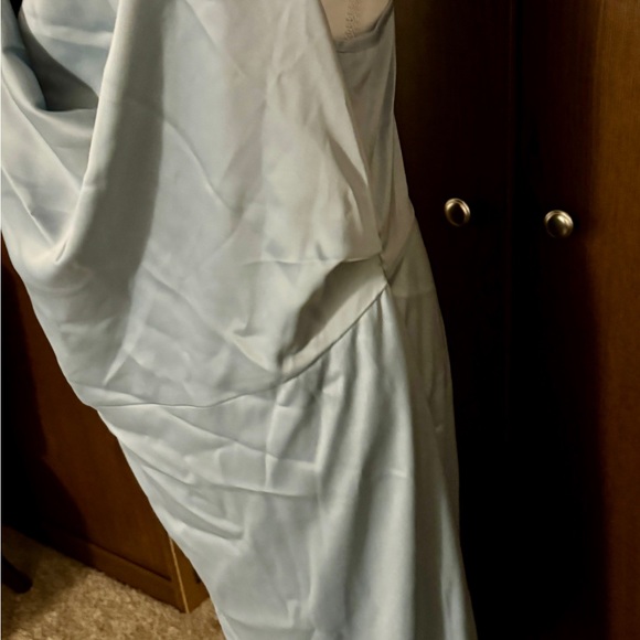 Missguided Asymmetric Cowl Neck Satin Midi Dress - Picture 6 of 9